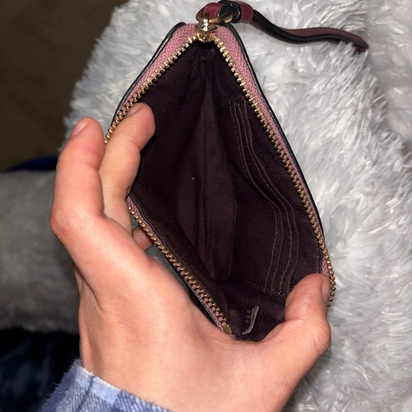 Coach Pink Leather Wristlet - Picture 2 of 5